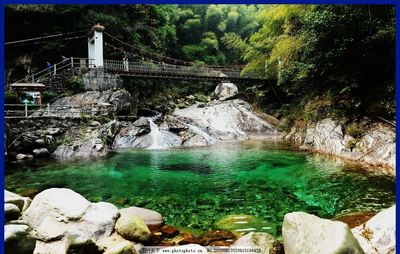 小桥流水图片,绿水 青山 风景 溪水 黄山旅游 国内旅游-